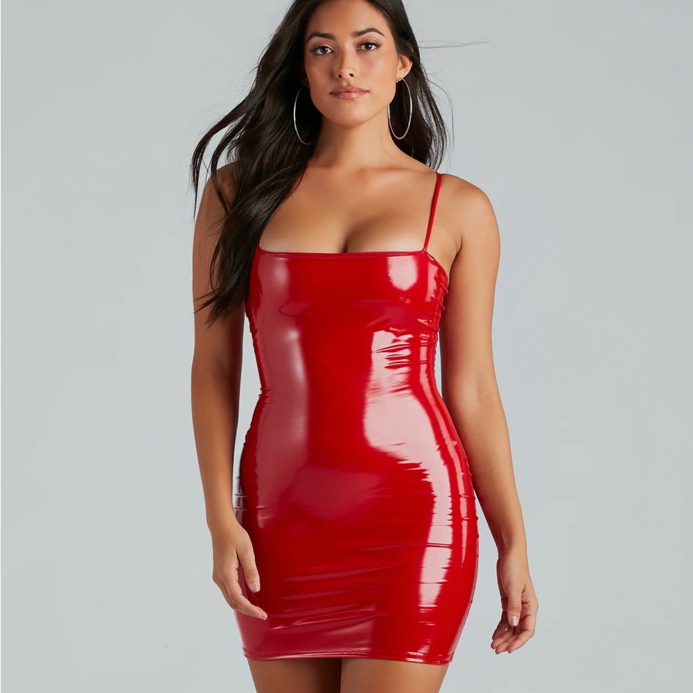 Windsor Glossy Red Mini Dress